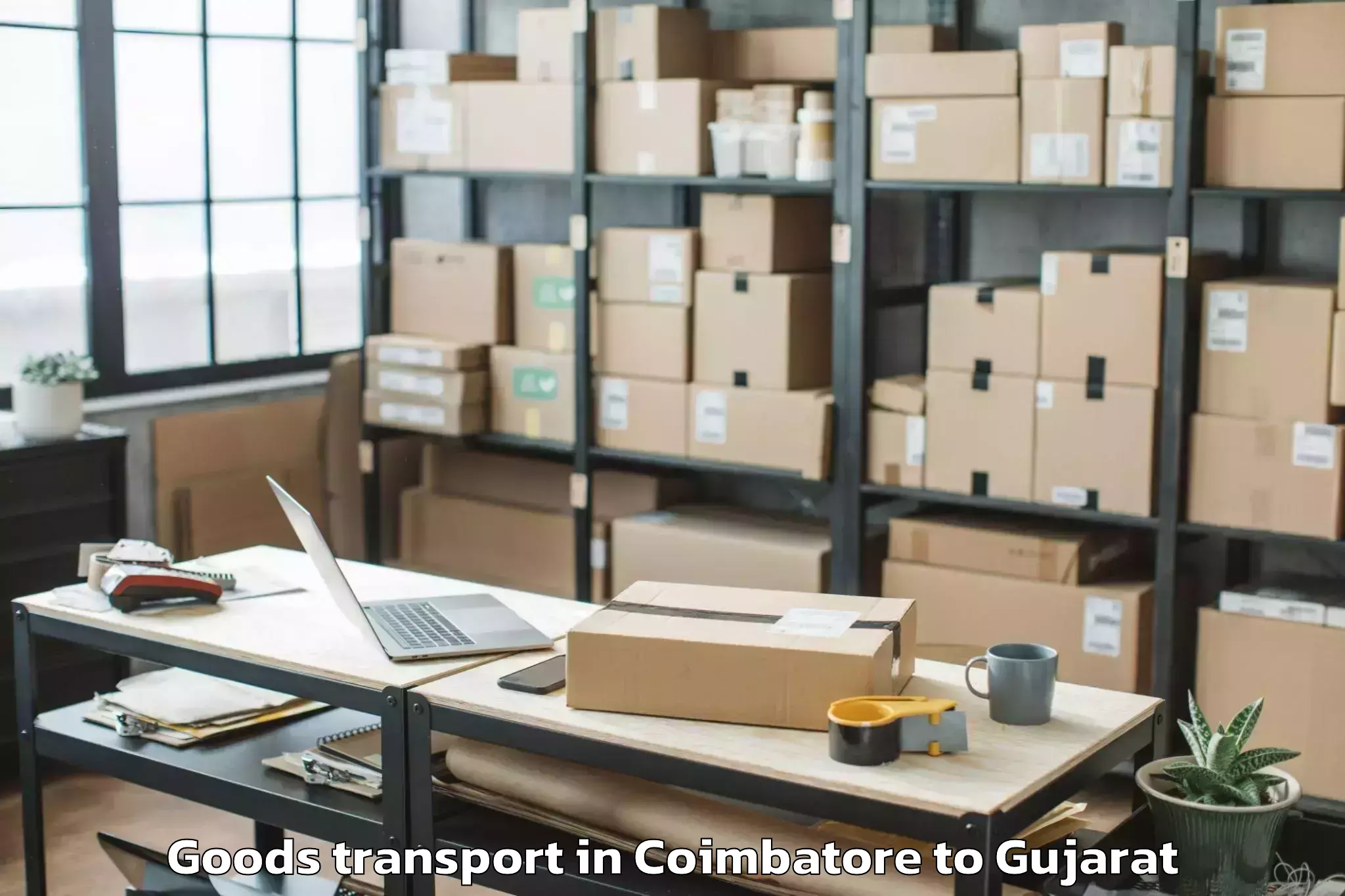 Affordable Coimbatore to Saurashtra University Rajkot Goods Transport